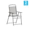 Flash Furniture Gray Folding Sling Patio Chairs with Armrests, 2PK 2-GM-SC098-GY-GG - alternate 5